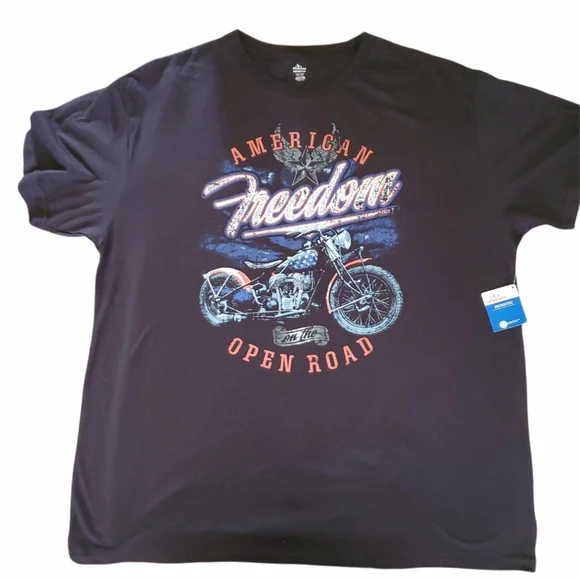 Celebrate Patriotic NEW XXL American Freedom Short Sleeve Tee Black 578 - Picture 2 of 3